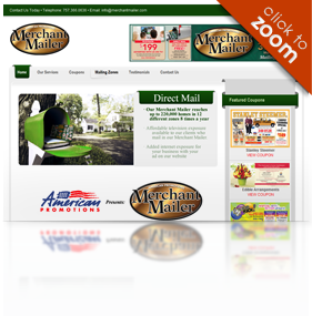Merchant Mailer :: A website focused on providing visitors with valuable coupons for use in the Virginia Beach area